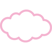 雲　ピンク（アウトライン）