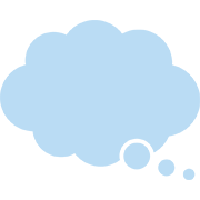 ふわふわ雲の吹き出し（しっぽ・ベタ）