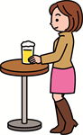 一人で飲む女性