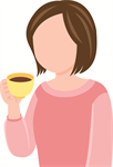 コーヒーを飲む成人女性 