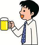 男性 乾杯