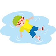 着衣水泳（浮いて待つ）