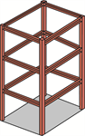 3階建ての鉄骨躯体