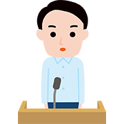 証言をする人（男性）