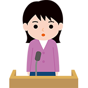 証言をする人（女性）