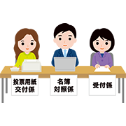 選挙の受付係・名簿対照係・投票用紙交付係