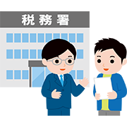 税務署で相談する人