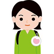 マタニティマークをつけている女性