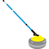 カーリングのストーンとキュー