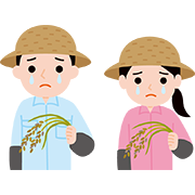 泣いている米農家