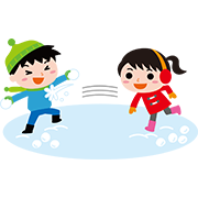 雪合戦をする子どもたち