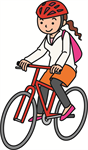 クロスバイクに乗る女性
