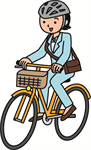 自転車通勤の女性