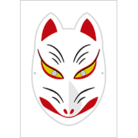稲荷狐（白）のお面